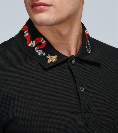 gucci polo snake shirt|Gucci polo shirt snake collar.